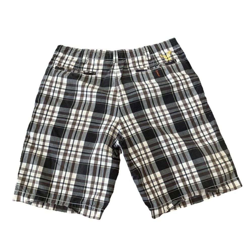 Y2K American Eagle Plaid Shorts Longer Length Size 36 - Picture 2 of 7